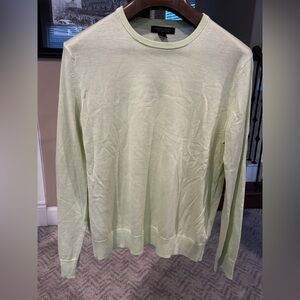 Banana Republic Men's 100% Merino Wool Pastel Light Green Crewneck Sweater Med